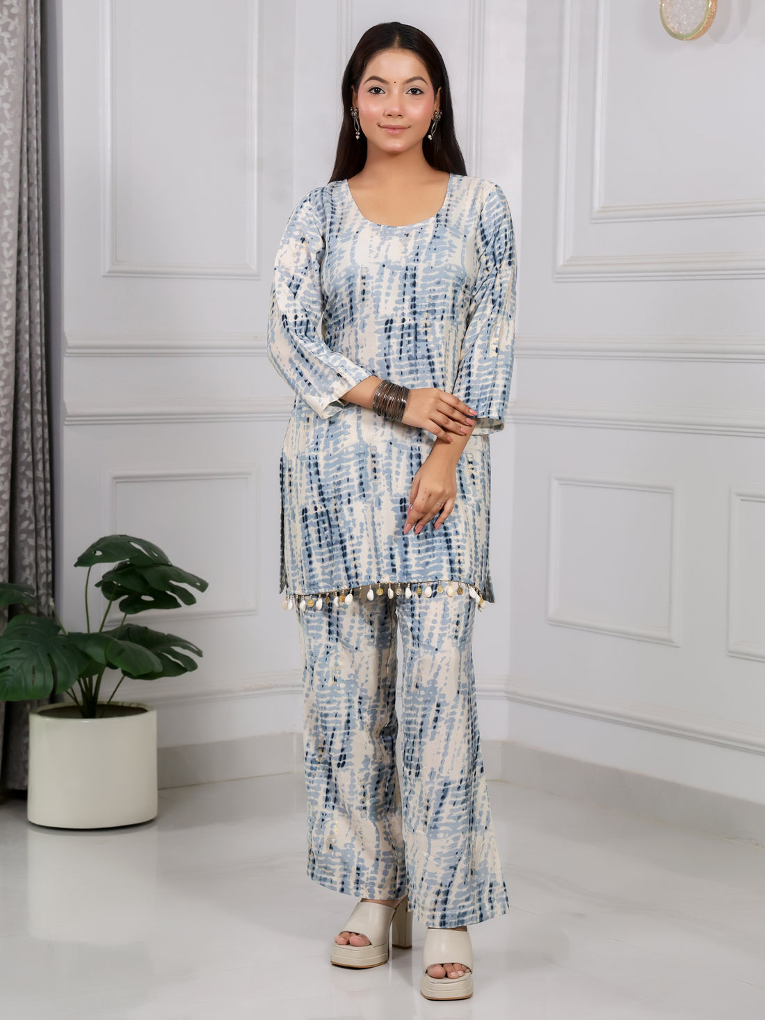 Shakun Grey Shibori Coord Set