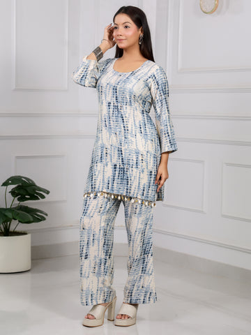 Shakun Grey Shibori Coord Set