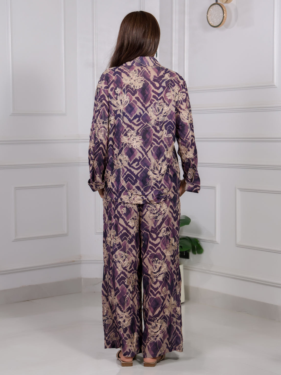 Purple Abstract Print Cord set