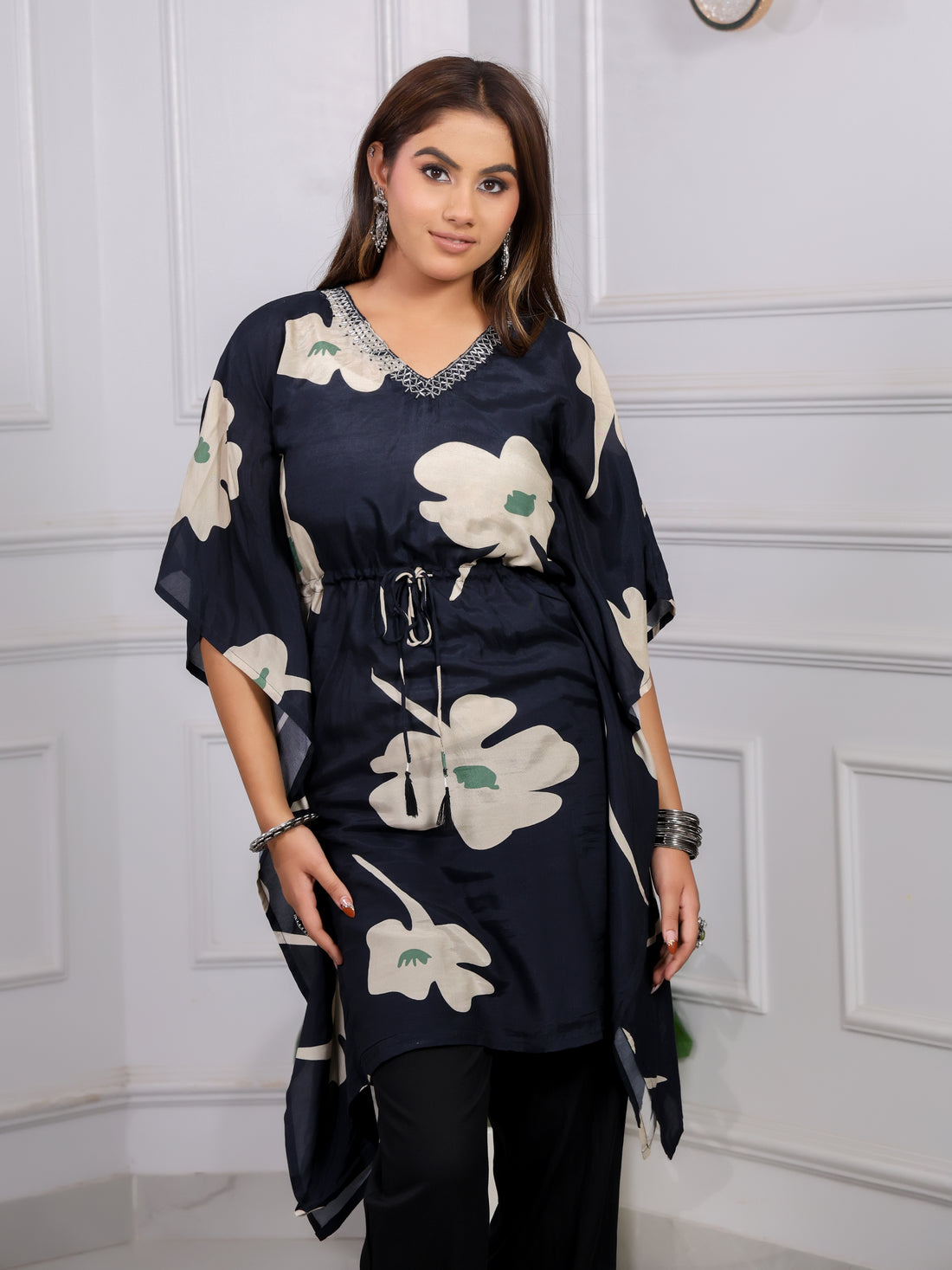 Shakun Black Kaftan set
