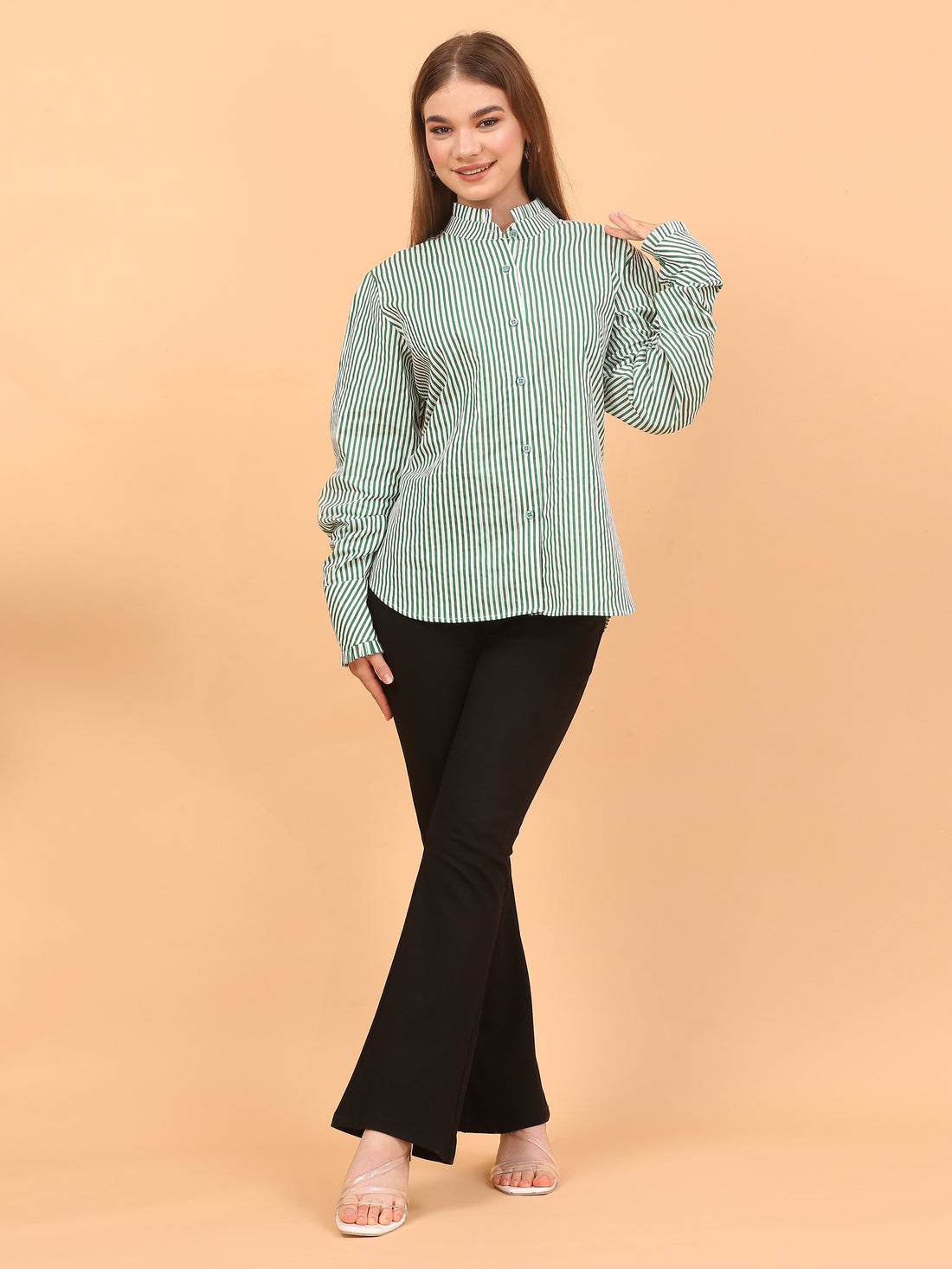 Shakun Green Cotton Shirt