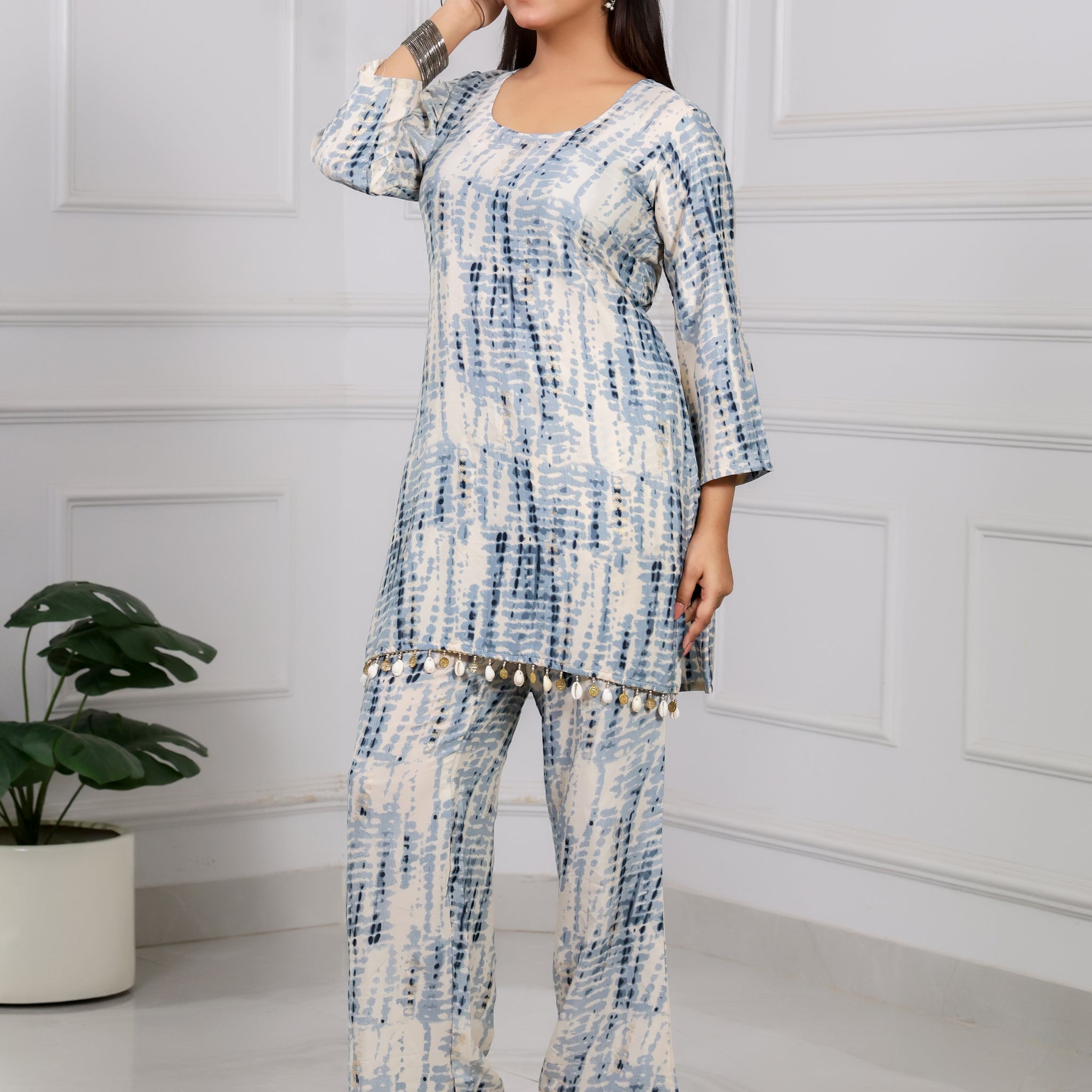 Shakun Grey Shibori Coord Set