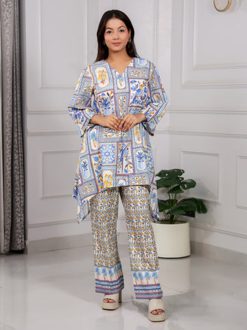 Shakun Blue Breezy Cord Set