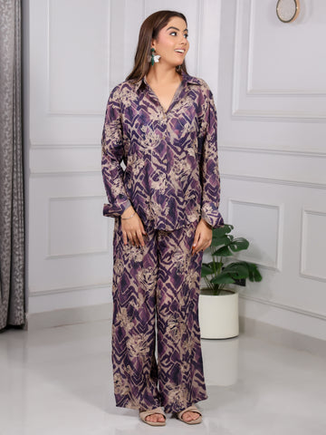 Purple Abstract Print Cord set