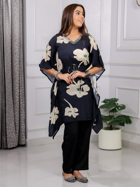 Shakun Black Kaftan set