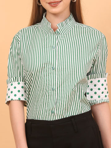 Shakun Green Cotton Shirt